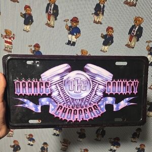 Vintage OCC Orange County Choppers 2003 License Plate Flag Motor Y2k